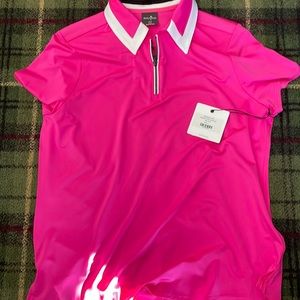 Belyn Key Birdie cap short sleeve polo shirt-golf-resort NWT Hot Pink